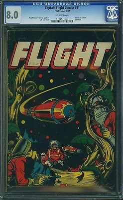 Captain Flight 11 CGC 80 RARE LB COLE SURREAL ROBOT COVER 1947 TOP NONPEDIGREE