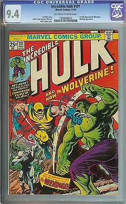 INCREDIBLE HULK 181 CGC 94 OWWH PAGES  1ST FULL APPEARANCE OF WOLVERINE