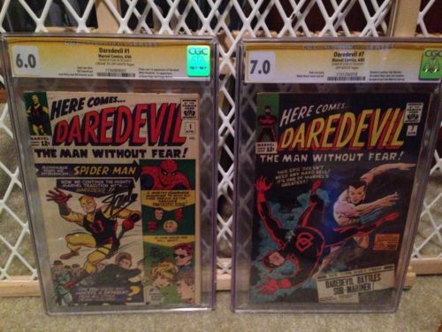 Daredevil 1 CGC And Daredevil 7 CGC Signed By Stan Lee