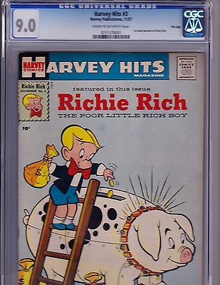 Harvey Hits 3    CGC  90     1st Book Devoted to Richie Rich   File Copy