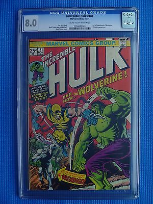 INCREDIBLE HULK  181 1ST FULL WOLVERINE  CGC 80  LOOKS 92