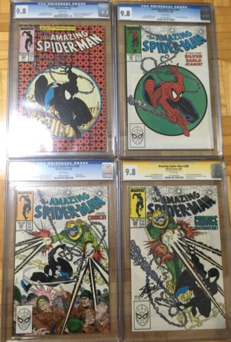 amazing spiderman 298 299 300 And 301 All Cgc 98 Signed By Stan Lee