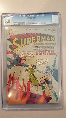 SUPERMAN 76 DC COMICS CGC 50 ow to WHITE PAGES FIRST 1st BATMAN MEETING MOVIE