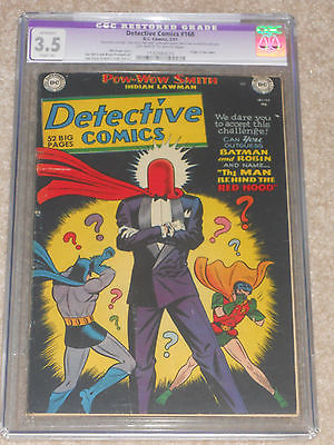 batman DETECTIVE COMICS 168 1st Red Hood CGC 35 restored RARE JOKER ORIGIN