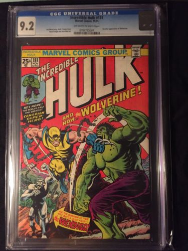 Incredible Hulk 181 CGC 92 OWW 1st Appearance Of Wolverine NO RESERVE 99 Cent
