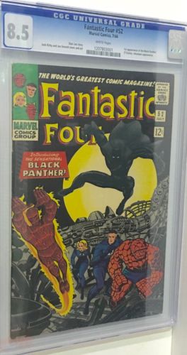 Fantastic Four 52 85 CGC White Pages First Black Panther Civil War Movie