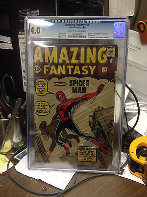 Amazing Fantasy 15 Aug 1962 CGC Grade 40 1st Spiderman 