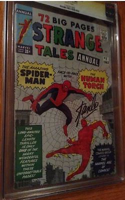SpiderMan 4th app comic Strange Tales Annual 2 CGC 85 signed by Stan Lee