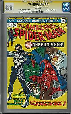 The Amazing SpiderMan 129 CGC 80 signed by STAN LEE JOHN ROMITA 1st Punisher
