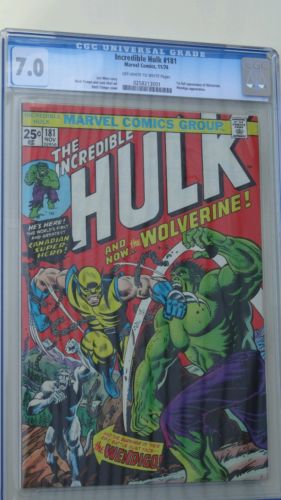 The Incredible Hulk 181 CGC 70   Nov 1974 Marvel 1st apearance Wolverine 