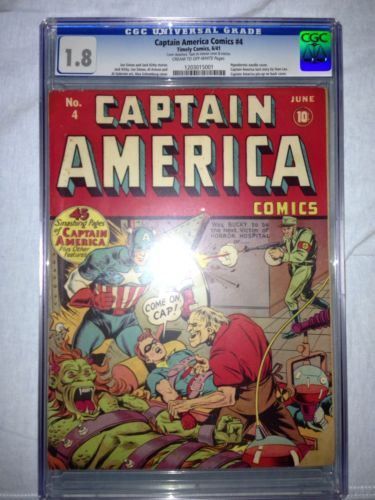 Captain America Comics 4CGC 18 Universal CROWSchomburg Cover Kirby Art