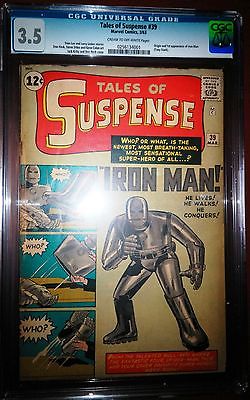 TALES OF SUSPENSE 39 CGC 35 VG Origin  1st Appearance IRON MAN 1963 KEY 