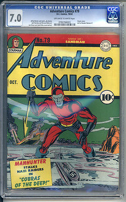 ADVENTURE COMICS 79 CGC FVF 70 CLASSIC MANHUNTER COVER