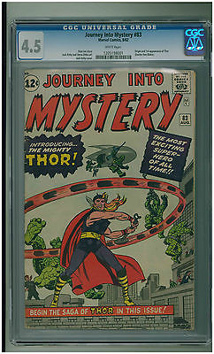JOURNEY INTO MYSTERY 83 Aug 1962 Marvel CGC 45  White Pages  1st Thor