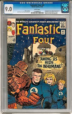 Fantastic Four 45 CGC 90 WHITE PAGES 1st Inhumans Marvels Agents of SHIELD