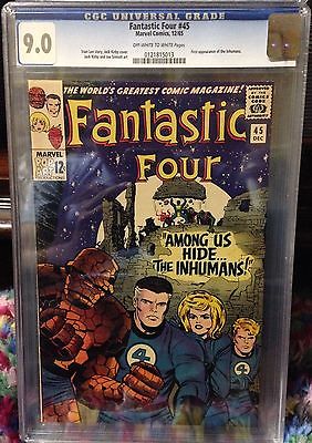 FANTASTIC FOUR 45 CGC 90 WHITE PAGES  1st Appearance of the Inhumans 1965