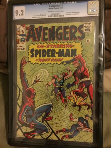 Avengers 11 CGC 92 1st SpiderMan Xover Captain America Thor Iron Man