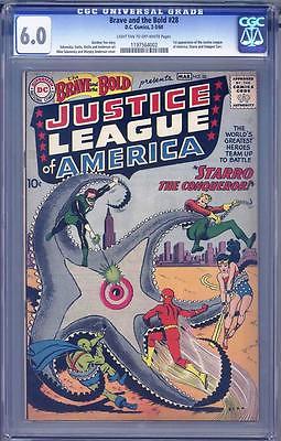 THE BRAVE AND THE BOLD 28 CGC 60 1ST APPEARANCE JUSTICE LEAGUE OF AMERICA