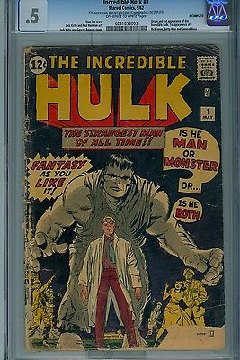 INCREDIBLE HULK 1 CGC 5 OWW PGS LEEKIRBY 1962  1 NON STORY PG MISSING