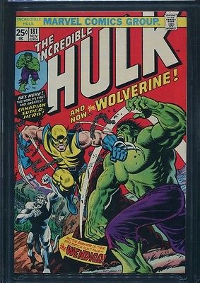 INCREDIBLE HULK  181 CGC 92  1ST WOLVERINE  LARGE PICTURES  SCANS OW TO WHITE