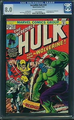 Incredible Hulk 181   CGC 80  1st Wolverine  oww pages