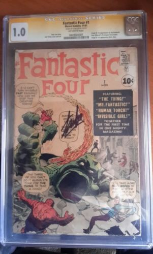 The Fantastic Four 1 1963 CGC 10 Signed by Stan Lee free shipping