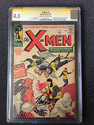 XMen Vol 1 1 1963 SIGNED STAN LEE CGC 45 VG 1st Magneto and professor X