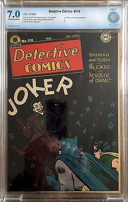 Detective Comics 114 CBCS 70 Rare Golden Age Batman with Joker cover CGC