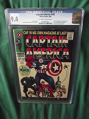 Captain America 100 CGC 94 April 1968 Marvel Black Panther Avengers 