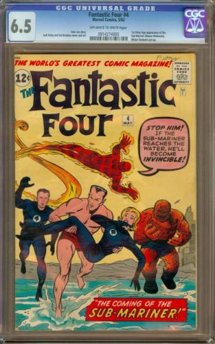 Fantastic Four 4 CGC 65 OWW  1st Silver Age SubMariner  Gorgeous Copy