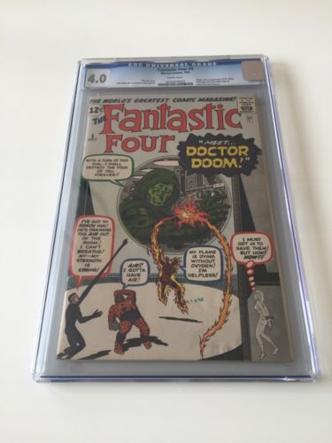 Fantastic Four 5 1st App Doctor Doom CGC 40 Blue Unrestored White Pages