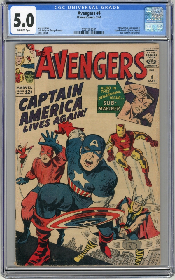 1964 Avengers 4 CGC 50 1st Silver Age Captain America
