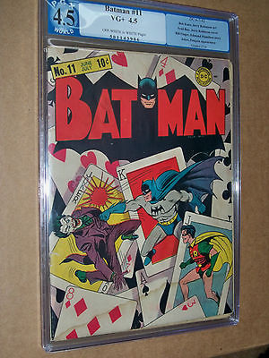 Golden Age BATMAN 11 PGX 45 VG Classic Joker Cover Like CGC NO RESTORATION