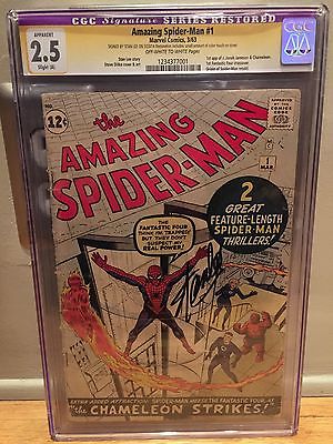 RARE 1963 SILVER AGE AMAZING SPIDERMAN 1 CGC 25 SIGNATURE SERIES STAN LEE WOW