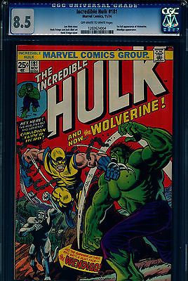 INCREDIBLE HULK 181 1974 CGC UNIVERSAL  GRADE 85 VF  1st WOLVERINE BRONZE KEY