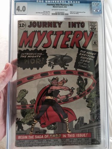 Journey Into Mystery 83CGC Universal 40 OWW1st Appearance of Thor