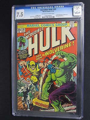 cgc 75 INCREDIBLE HULK 181 FIRST APPEARANCE OF WOLVERINE