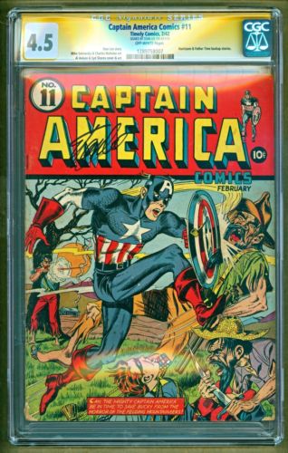 Captain America 11 1942 Timely Golden Age SIGNED Stan Lee NO RESERVE CGC 45