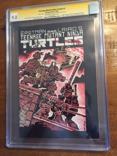 Teenage Mutant Ninja Turtles 1 CGC SS 90 TMNT 1st Printing Auto  Sketch