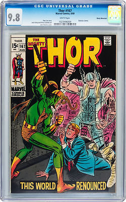 The mighty THOR 167 CGC 98 NM white pages Loki Romita Sr cover Rocky Mountain