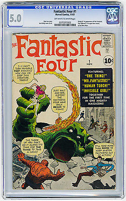 Fantastic Four 1 CGC 50 OWW MEGA KEY Beautiful Origin  1st app Marvel Comic