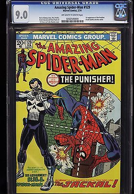 The Amazing SpiderMan 129 Marvel 741st appearance of The PunisherCGC 90