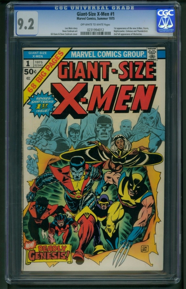 GiantSize XMen 1 1975 CGC Graded 92  1st Appearance of New XMen