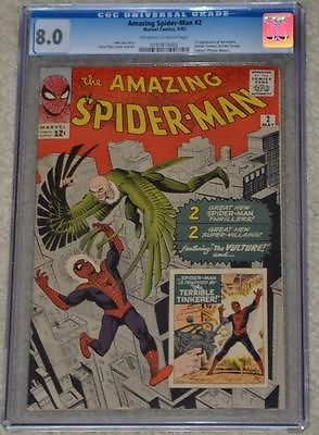 MARVEL 1962 AMAZING SPIDERMAN 2 CGC 80 Off White to White Pages