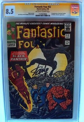 Fantastic Four 52 1st Black Panther CGC 85 SS Signed by Stan Lee