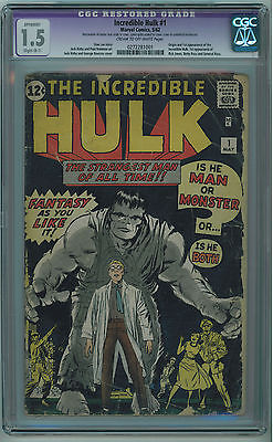 HULK 1 CGC APPARENT 15 1ST HULK CREAM TO OFFWHITE PAGES SILVER AGE