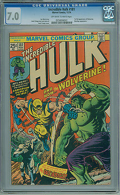 Incredible Hulk  181 CGC 70 1st Full Appearance of Wolverine BRONZE AGE GRAIL