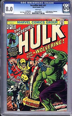 INCREDIBLE HULK 181 CGC 80  WHITE PAGES  1ST FULL APPEARANCE OF WOLVERINE  18