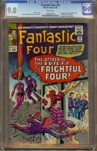 Fantastic Four 36 CGC 90 White Pages  1st MedusaFrightful Four  A Beauty