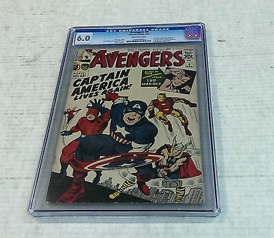 Avengers 4 CGC 60  1964 OWW pages 1st Silver Age CAPTAIN AMERICA 